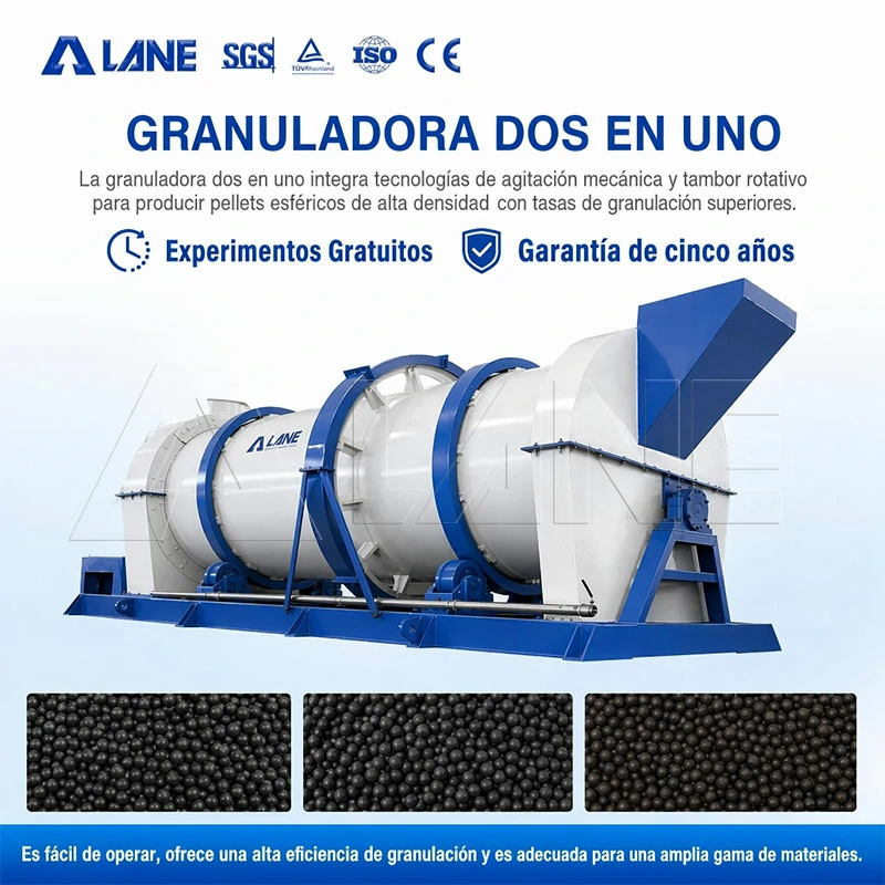 Granuladora de tambor rotativo de dientes giratorios dos en uno