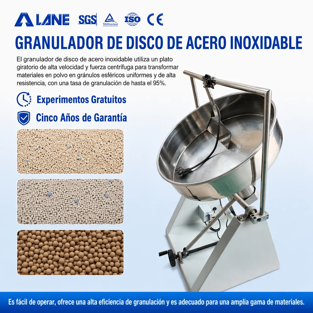 Granuladora de discos de acero inoxidable