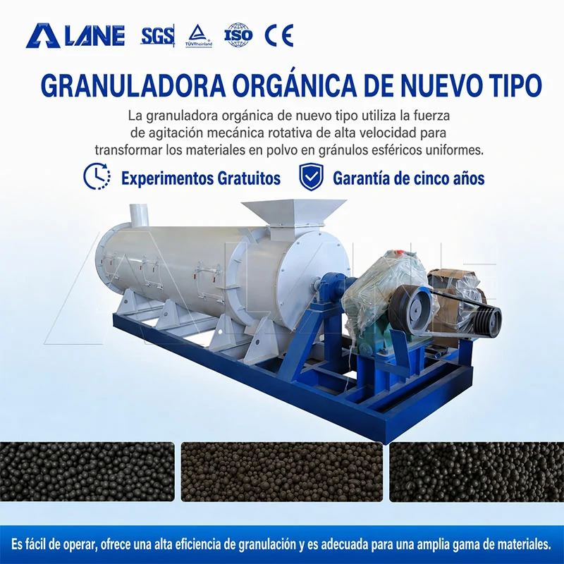 Granulador de abono con dientes agitadores