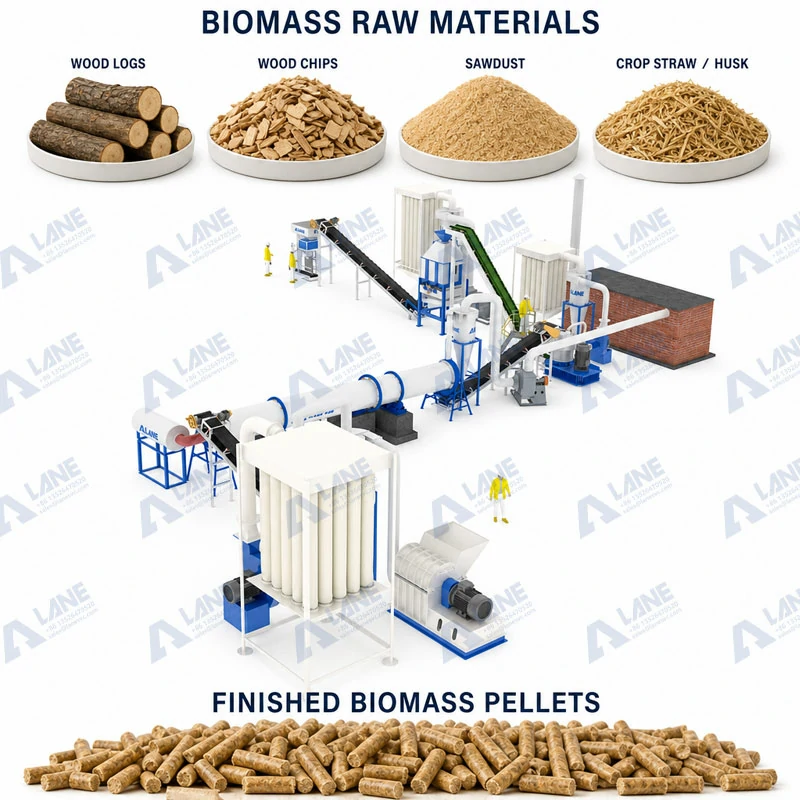 Línea de producción de pellets de biomasa